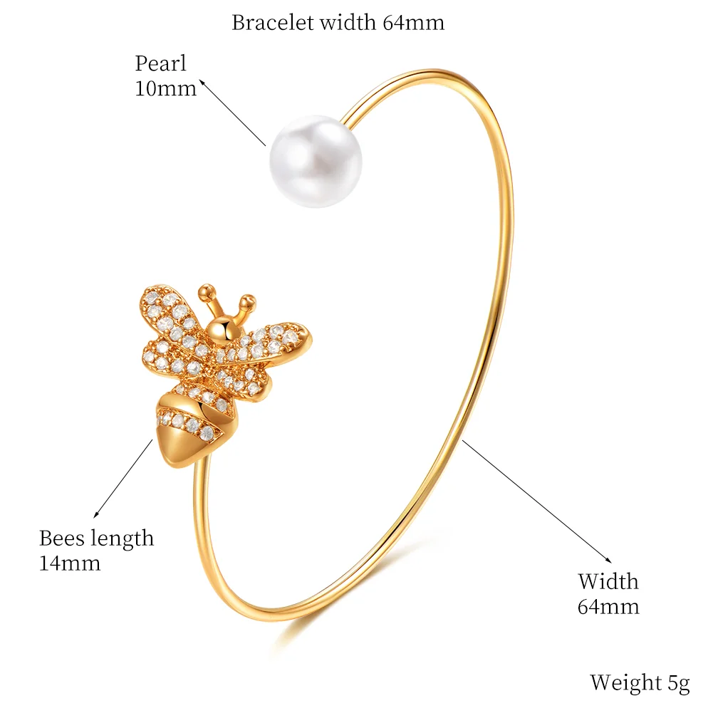 ERLUER bee браслет с подвеской Регулируемый Серебряный Розовый Золотой Цвет Модный женский браслет ювелирные изделия манжета браслеты для женщин подарок