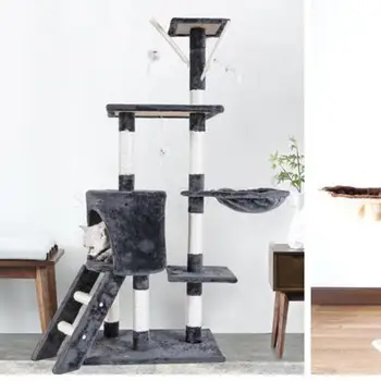 

Cat climbing frame sisal small cat scratching post cat tree cat nest one export cat jumping platform solid wood four season ratt