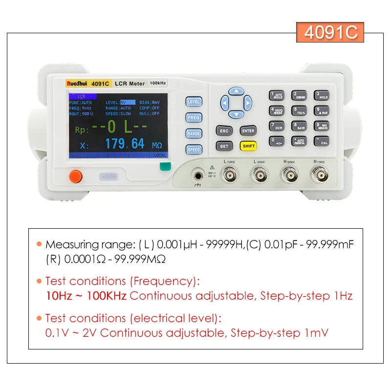 RuoShui VC4090 серии цифровой мост Емкость Сопротивление индуктивности измерения LCR метр электрический электронный компонент тестер - Цвет: VC4091C