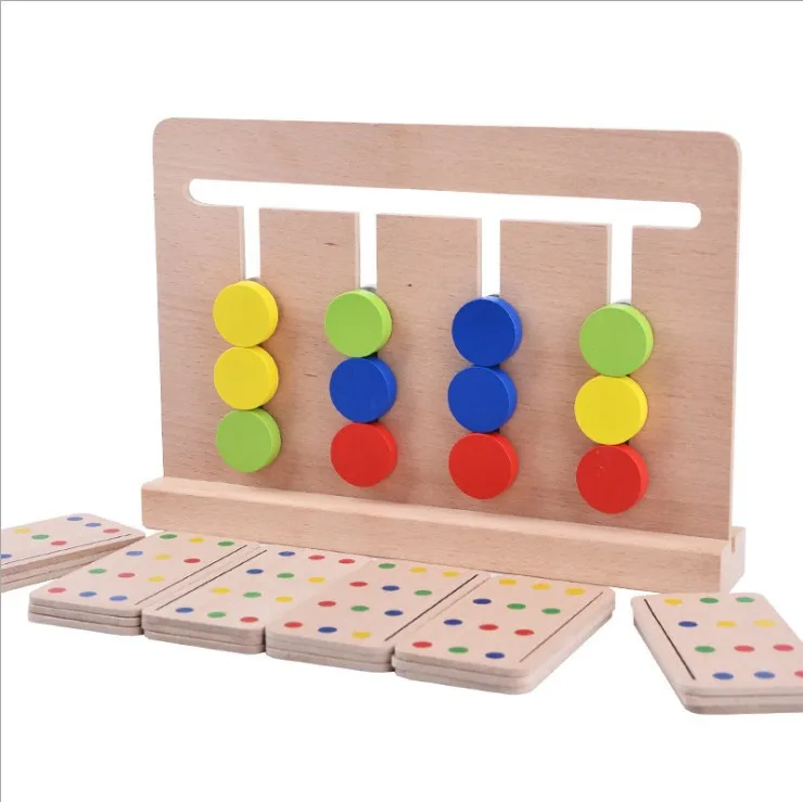 

QZM Four Colors Game Early Educational Teaching Aid Montessori ENLIGHTEN Educational Children Logic Wooden Toys