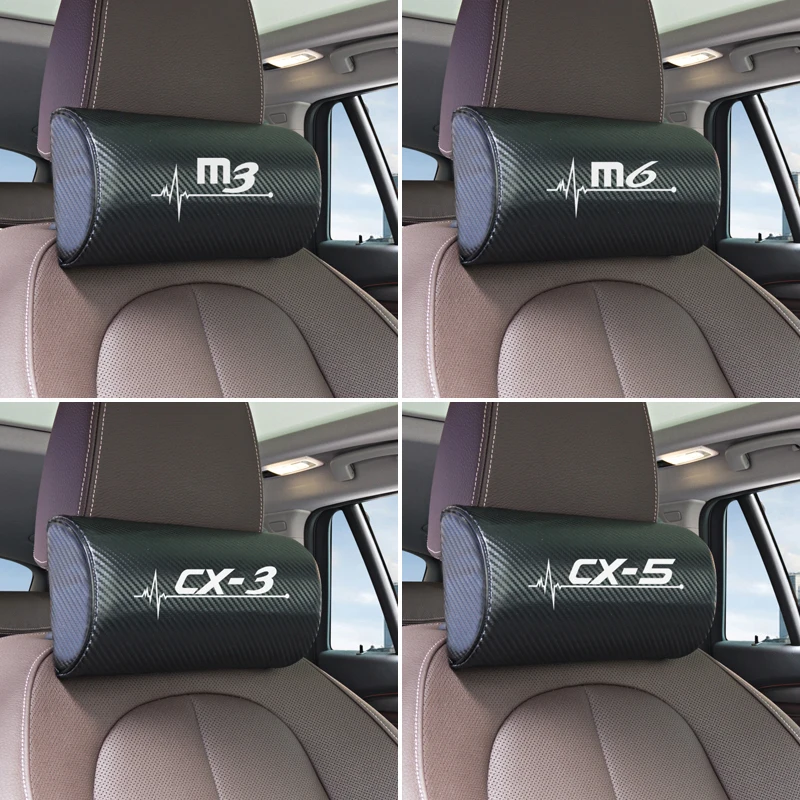 1pcs car neck pillows both side pu leather single headrest for Mazda 3 mazda 6 CX 5 CX-5 CX3 Axela Atenza accessories | Автомобили и