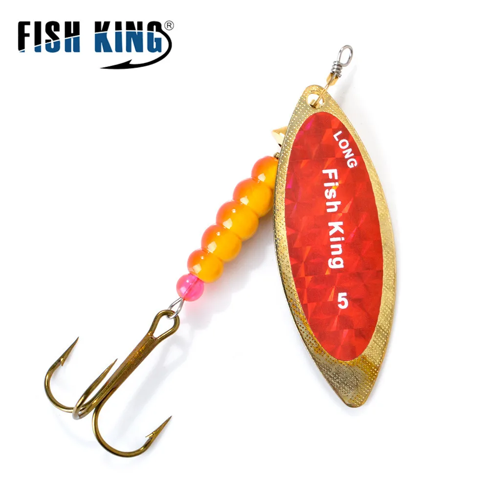 Рыба король ива Спиннер приманка медь Размер 1#-5# с 35647-BR тройной крючок 1/0#-8# рыболовная приманка