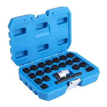 

22 pcs Alloy Steel Anti Theft Screw Sleeve Locking Wheel Nut Key Socket Set for Car Accessories New Overseas DE