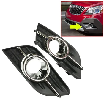 

DWCX 2pcs Plastic Car Front Bumper Fog Light Lamp Housing Cover Moulding Frame Fit For Buick Encore 2013 2014 2015