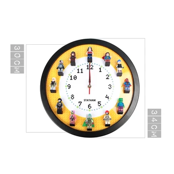 

Wall clock with 18 dolls randomly educational kids learn and funny room cute cartoon mute personality creation