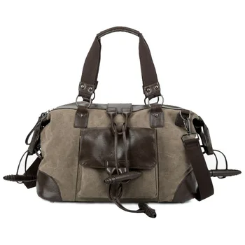 

COOL Black Retro Men's Canvas Shoulder Messenger Bag Travel Crossbody Satchel Travel Laptop Tote Vintage Design Boston Tote Bag