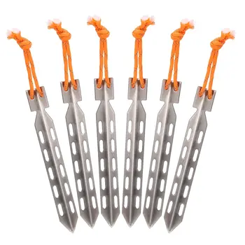 

6pcs/10pcs Titanium Tent Pegs V Shape titanium Spike Outdoor Camping titanium tent nail Accessories Nail Stakes