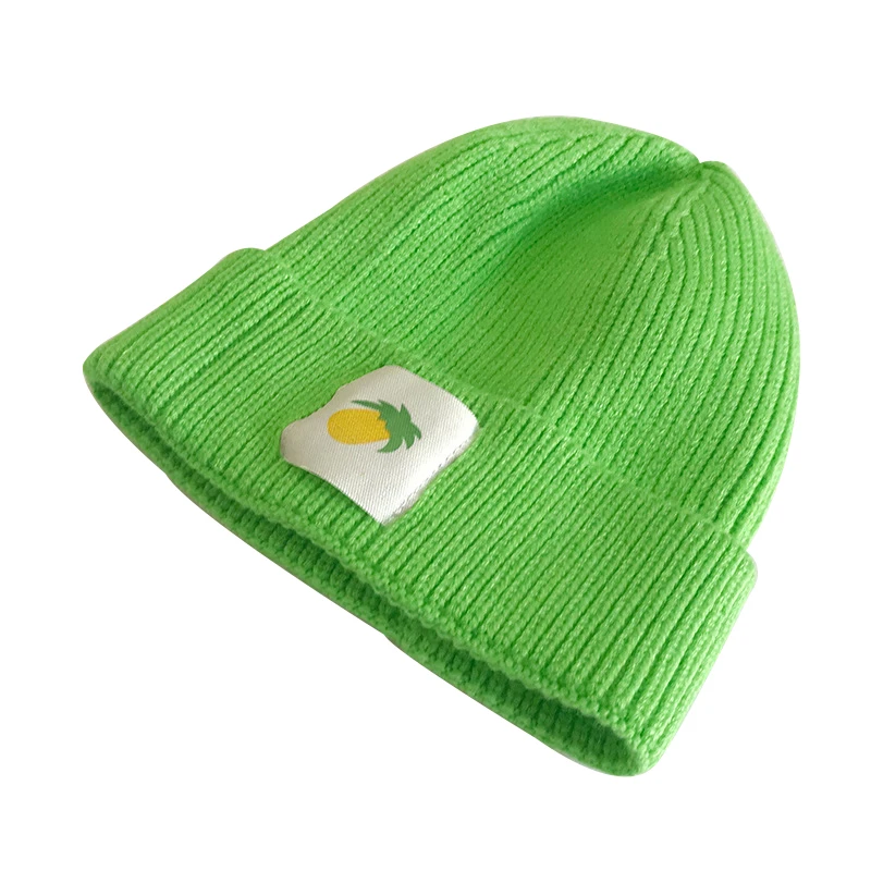 Grass green Зимняя теплая вязаная Вязаная Шапка-бини для маленьких мальчиков и девочек, мягкая шапка, 14 видов цветов - Цвет: Grass green