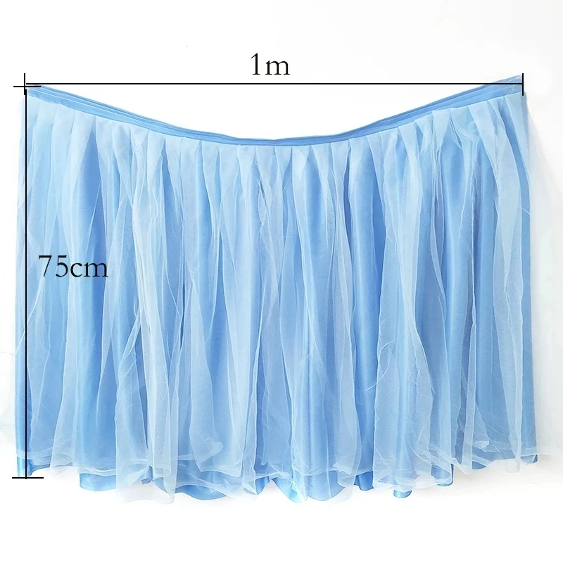 1M Tulle Table Skirt for Wedding Decoration Baby Party Birthday Table Decoration Tutu Skirt Party Supplies