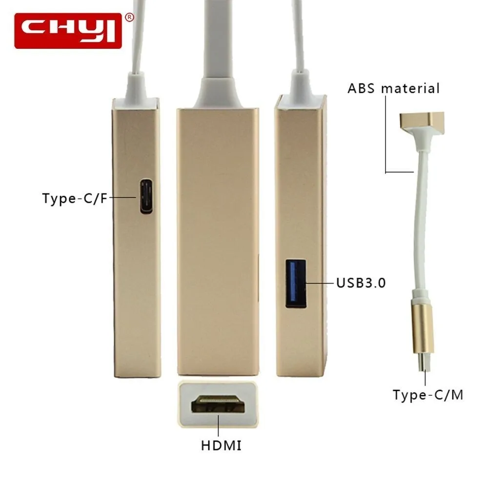 USB chyi C концентратор к HIDM высокоскоростной адаптер мульти Тип C USB 3,0 usb-хаб для ПК Компьютерные аксессуары