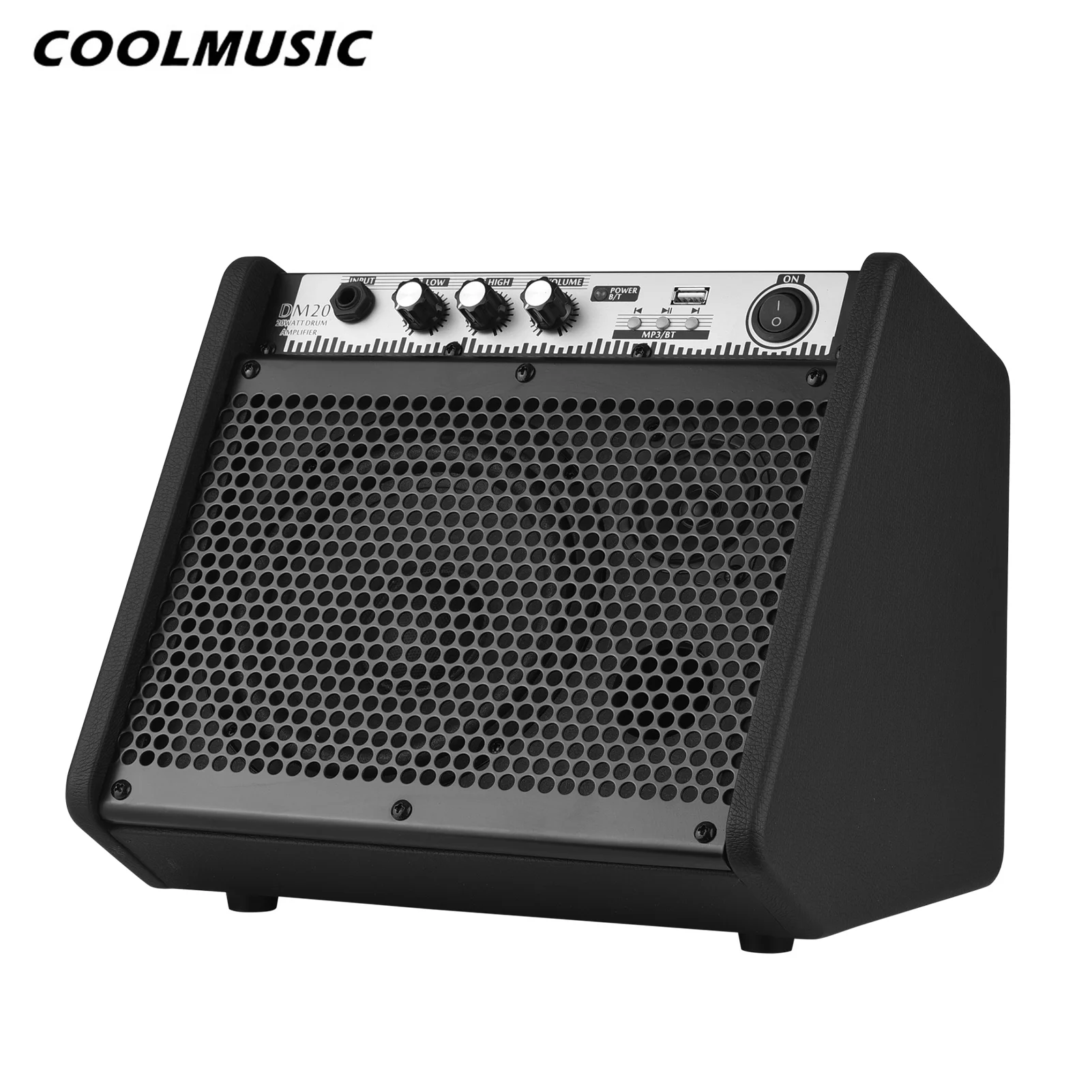 COOLMUSICDM2020WElectricDrumAmplifierKeyboardAmpWirelessBTSpeaker2BandEQSupports