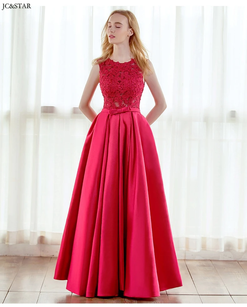 Vestido de dama de honra new lace satin halter A Line red bridesmaid dress long damigella cheap robe de demoiselle d honneur
