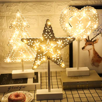 

Christmas Star Led Night Light Star Love Modeling Desk Lamp Net Red Girl Room Ins Decorative Lights Hearts Tree Light Gift