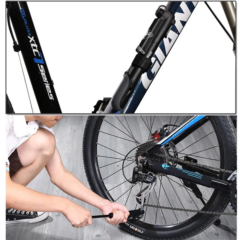 100psi Mini Bike Pump Schrader/Presta Valve Bicycle Portable Pumps With Gauge Mountain Bike Road Bicycle Tire Tube Pump Tool