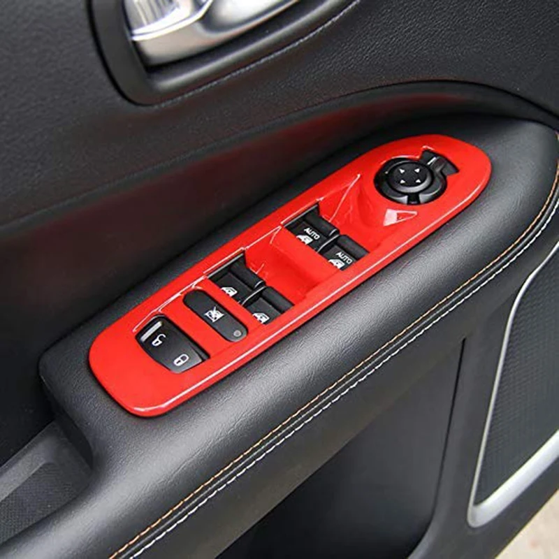 ABS дверь окно Лифт кнопка переключатель панель крышка рамка отделка для Jeep Compass(красный