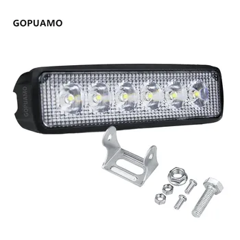 

GOPUAMO 6" 12V-24VLED Light Bar Work Light 10V-30V 18W Auto Work Light for Trucks Car Tractors Offroad SUV 4x4 Boat LED Bar