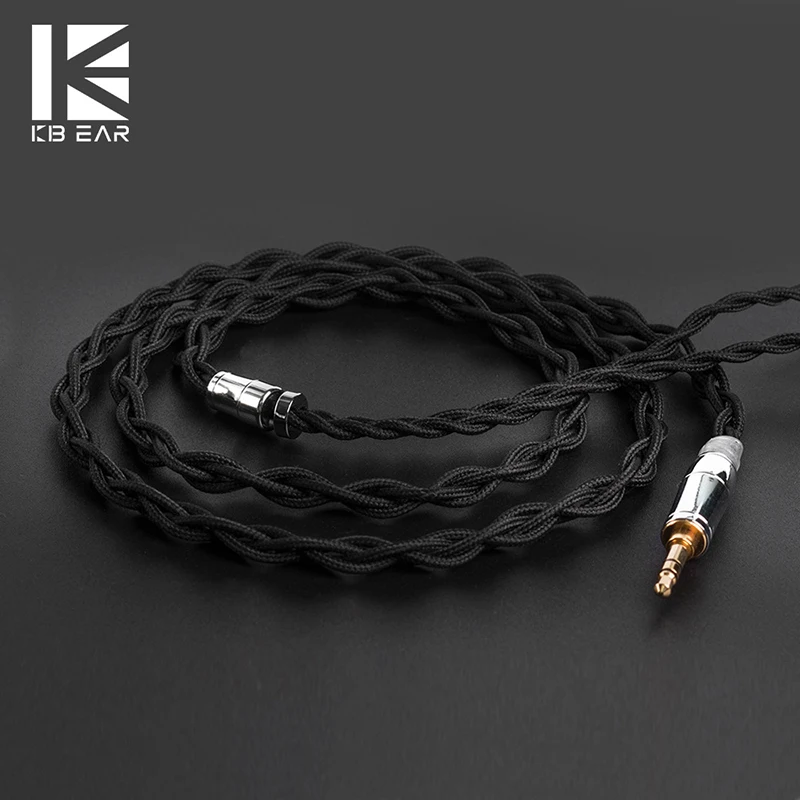 KBEAR 4 ядра 7N один кристалл медный кабель 2,5/3,5/4,4 мм с MMCX/2pin/QDC TFZ для KZ ZS10 ZSN Pro ZSX BLON BL-03 V90 BA5