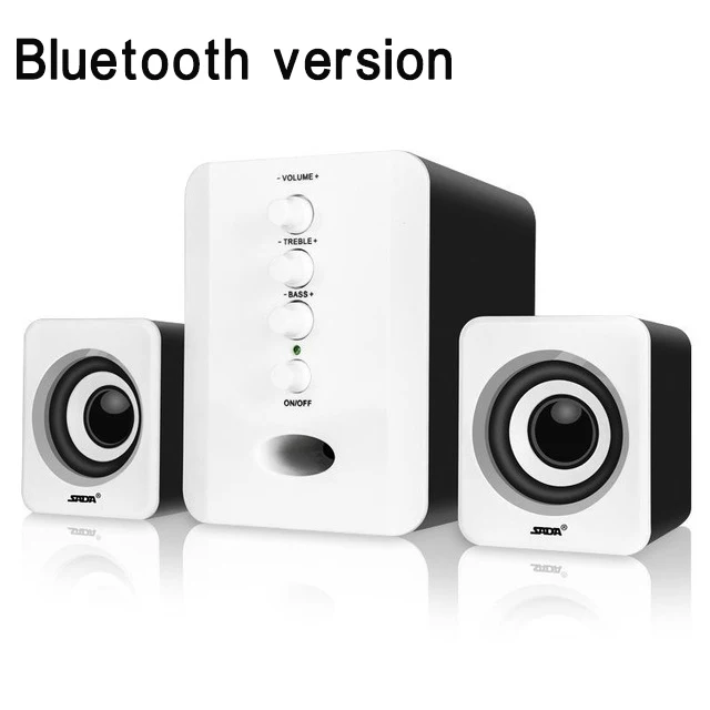 BT black and white Bluetooth динамик портативный мини комбинированный сабвуфер колонка 2 в 1 USB проводной динамик 2,1 звуковая коробка для ноутбука телефона телевизора - Цвет: BT black and white