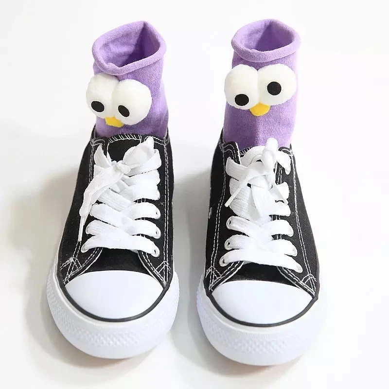 Funny Socks Women's Short Cotton Hot Sale 3D eyes Designer Fashion Amusing Lovely Harajuku kawaii Gift Happy Cute Socks