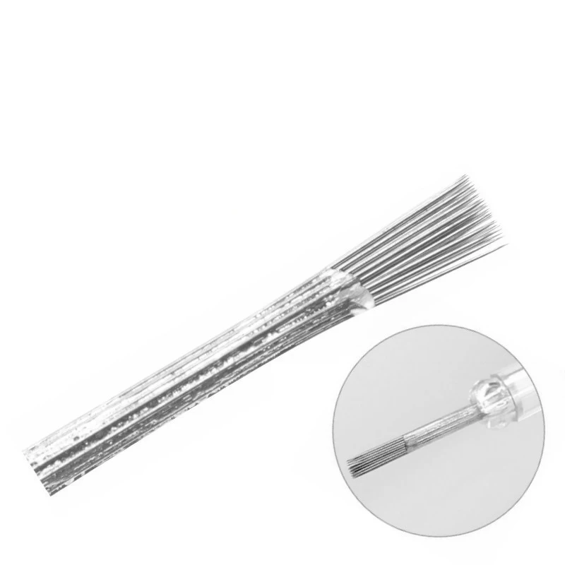 

5pcs/lot Broom Shaped Disposable 40 Pin Round Microblading Tattoo Needles For Manuel Pen 3d Permanent Fog Eyebrow Lip Makeup