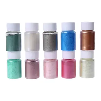 

10 Pcs/set DIY Handmade Soap Color Pearlescent Powder Mica Jewelry Crafts Making Filled Epoxy Pigment jewelry tools