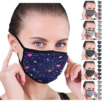 

1pc Fashion Prnting Facemask Mouth Washable Earloop Windproof Breathable Muffle maskas Cycling Camping Equipment Travel