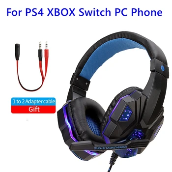 

Loud Sound Computer Gaming Headset For PS4 Xbox PC Wired Headphone With Microphone Mobile Phone Gamer Cascos With Mic LED