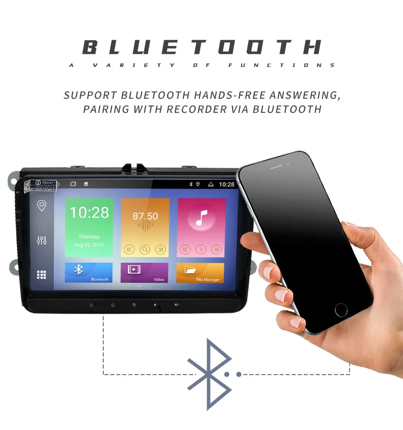 Автомобильный мультимедийный плеер gps Android 9 двойной DIN для VW/Volkswagen/POLO/PASSAT/Golf многоязычный Автомобильный плеер