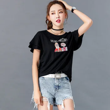 

Summer Short Sleeve T-shirt Women's Loose-Fit Korean-style T-shirt Versatile Smell GIRL'S Tops T-shirt