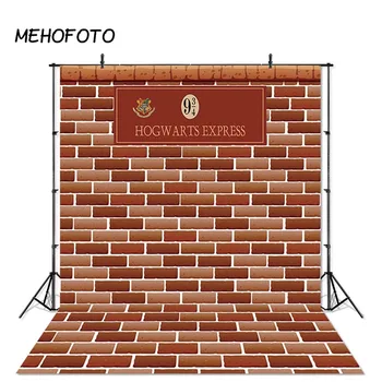 

MEHOFOTO Hogwarts Express Train Background Photography Platform 9-3/4 Red Brick Wall Backdrop Birthday Party Decoration Banner