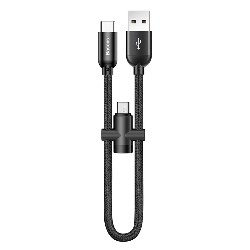 

2 in 1 usb type c to micro usb charging cable for iPhone Samsung s8 s9 huawei xiaomi redmi note 7 usb charger cable short 20 cm