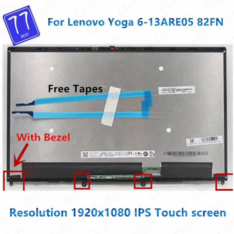 

Оригинальный сенсорный ЖК-экран 13,3 ''для Lenovo Yoga 6-13ARE05 82FN Yoga 6-13ALC6 82ND FHD, дигитайзер, сменный экран для ноутбука в сборе