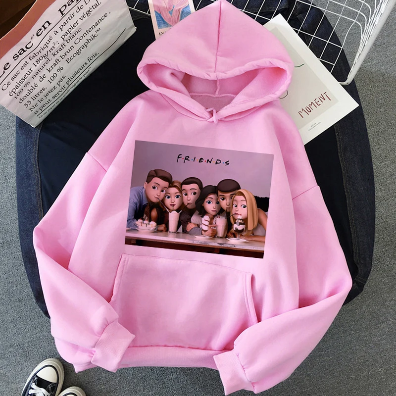 Новые друзья ТВ шоу веселое Harajuku мультфильм толстовки для женщин Ullzang Винтаж 90s хип хоп Толстовка Графический уличные толстовки женские