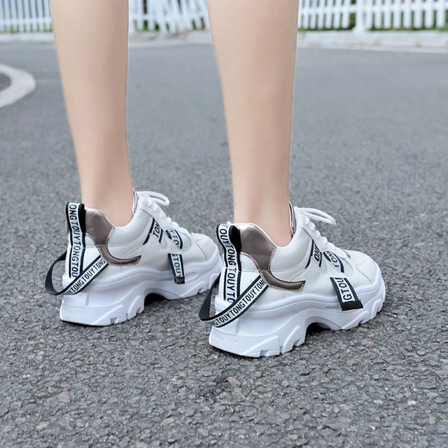 Zapatillas tenis blancas para mujer, botines a moda, aumento de altura, n. ° g4, _ - AliExpress Mobile