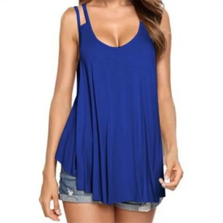 

Pop Tide Fashion Summer Casual Solid Thin Tank Tank Tops Female V-Neck Sleeveless Slim Top