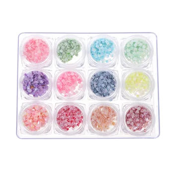

12 Boxes Nail Art Patches Chic Unique 3D Nail Sequins Nail Art Marble Sequins