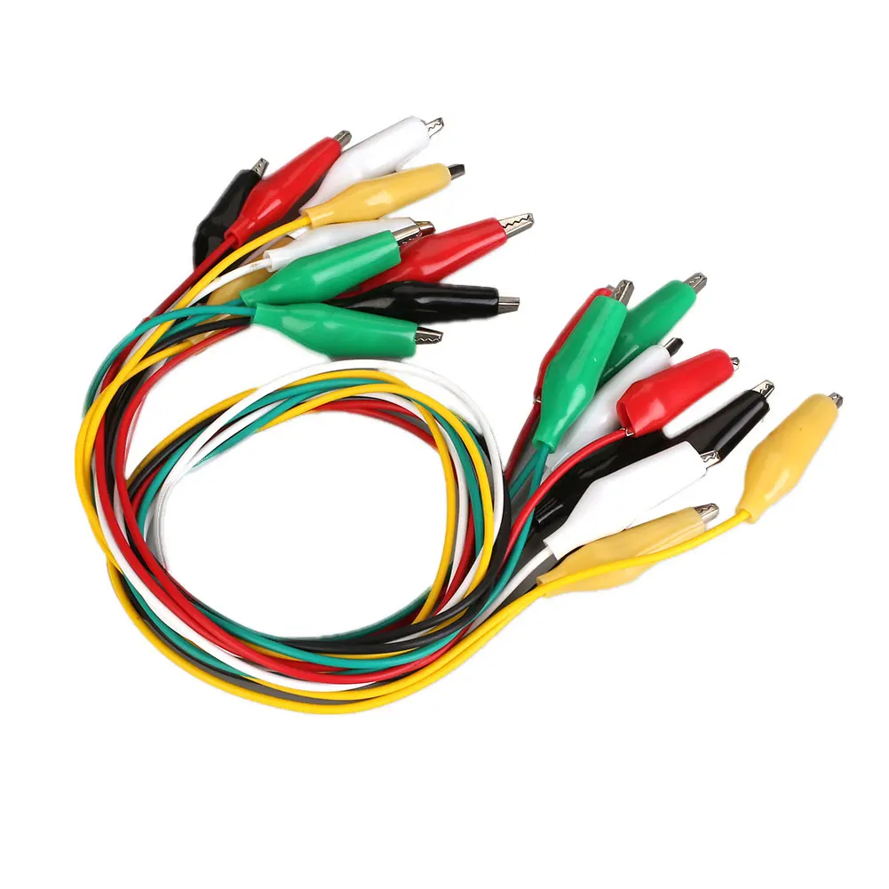 

10pcs Double-Ended Test Lead Alligator Clamps Crocodile Clip Jumper Wire Cable S