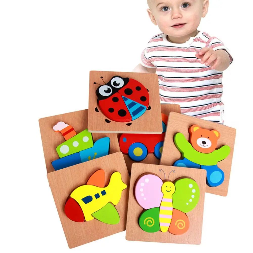 Ребенок малыш деревянный животное медведь автомобиль трехмерная головоломка