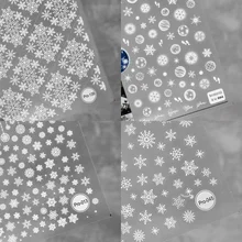 

2021 New Craft Japanese 5D Nail Stickers Three-dimensional Christmas White Snowflake Series Nail Art Stickers Decals Decorations
