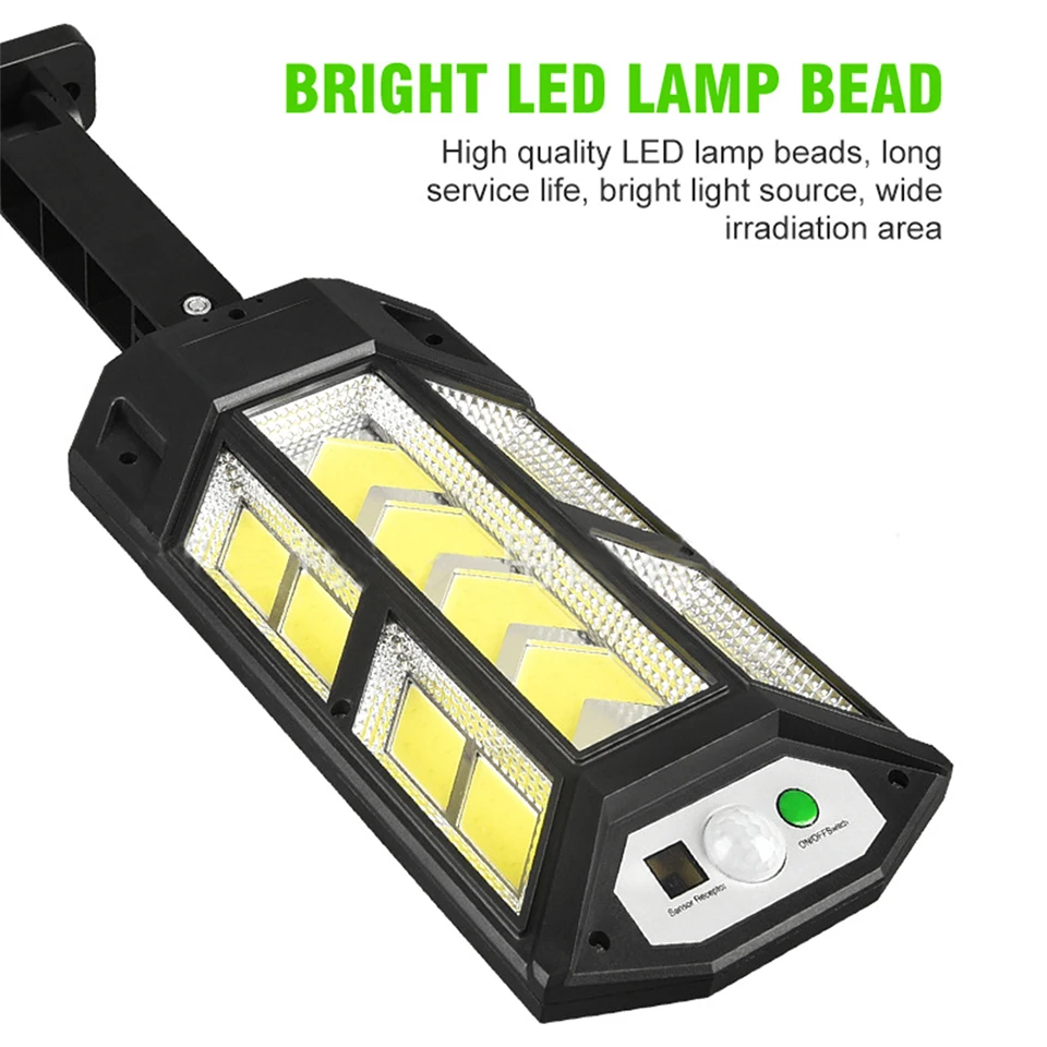 Solar Sensor Wall Lamp 3 Modes Bright LED New Outdoor Garden Lighting Street Lamps Waterproof Sunlight  With Remote Control