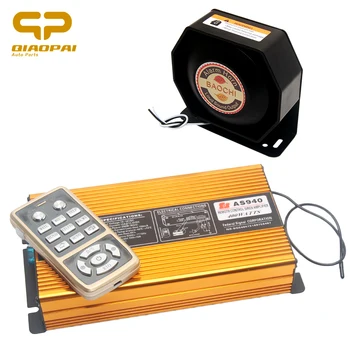 

Super Loud Train Horn 12V Alarm Siren 400W Wireless Remote Control Megaphone Multi-tone Claxon Sound Speaker Horn Police Signal
