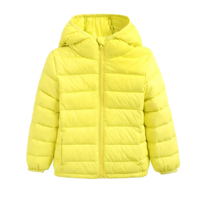 yellow Новинка 90% года; пуховик для детей; Легкая стеганая куртка для детей; WT029 - Цвет: yellow