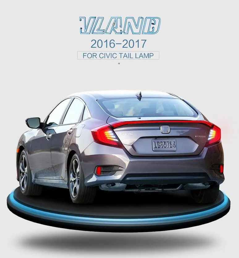 VLAND завод для задний габаритный фонарь автомобиля для CIVIC задний фонарь для светодиодный дизайн SPOLIER для игры и вилки