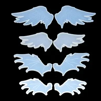 

Cute Evil Angel Wings Pendant Silicone Resin Mold Jewelry Making Tools Art Craft