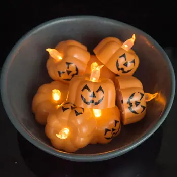 

1pc Small Pumpkin LED Night Light Pumpkin LED Halloween Decoration Prop Flickering Candle Lamp Festival Party Bar Decor Supplies