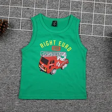 Летний трендовый детский жилет в Корейском стиле детский жилет с рисунком пожарного грузовика популярная брендовая Базовая рубашка спортивный жилет