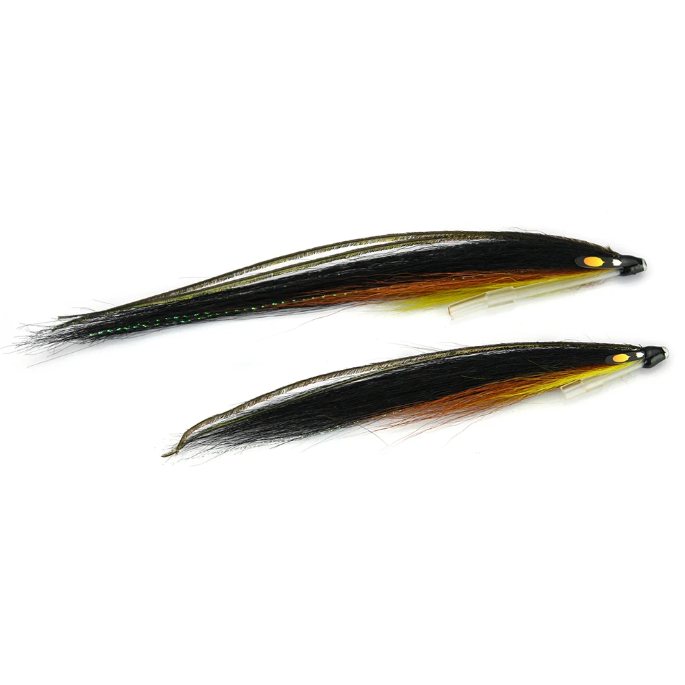 Laerdal Sunray Shadow Yellow Salmon Fly Sea Trout Flies Plastic Tubes(8-pack