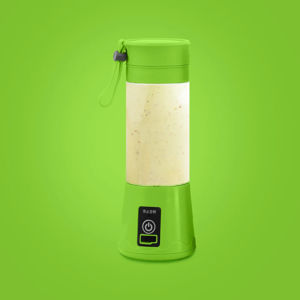 380ml USB Rechargeable Portable Juice Blender Mini Juicer Cup Fruit Mixer Milkshake Bottle Mixing Machine Baby Food dropshipping - Цвет: Green