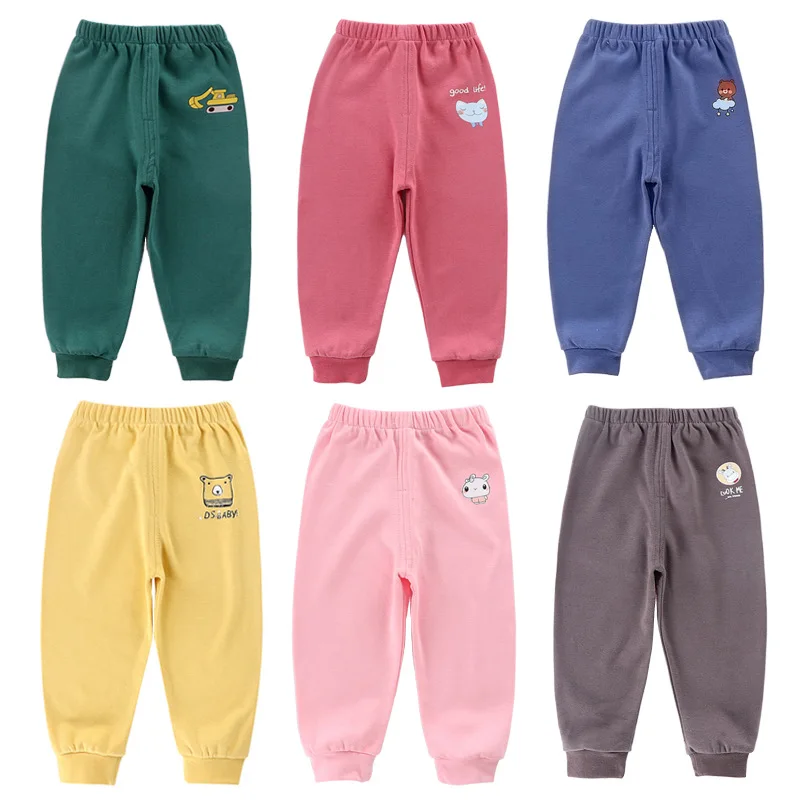 

New Fashion Candy Color Cotton Pants for Baby Boys Girls Children Soft Cartoon Elastic Leggings Pants Home Clothing Leggins Pant