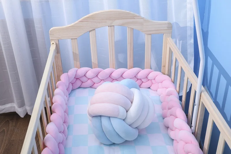 1 м/1,5 м длина четыре акции нодик завязанный новорожденный бампер длинная завязанная коса подушка детская кровать бампер в кроватку Детская комната Декор